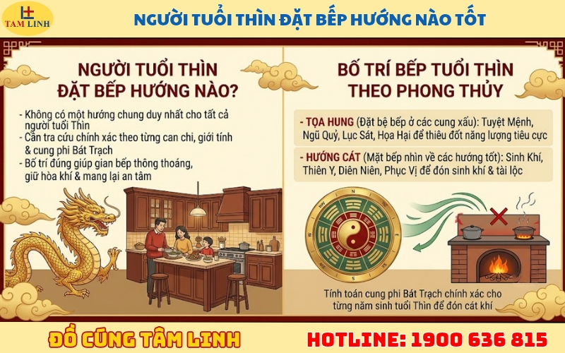 Tuổi Thìn đặt bếp hướng nào