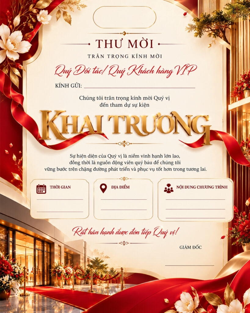 Thiệp mời khai trương