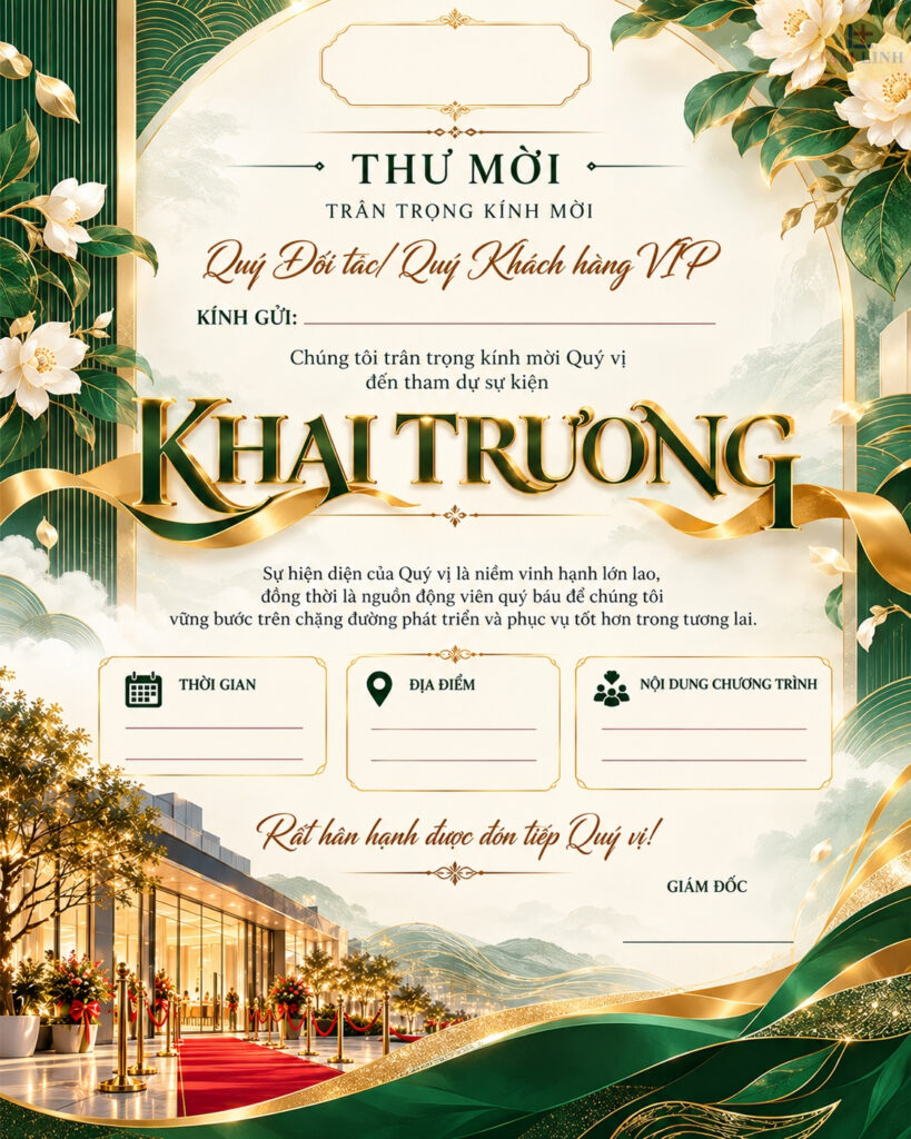 Thiệp mời khai trương