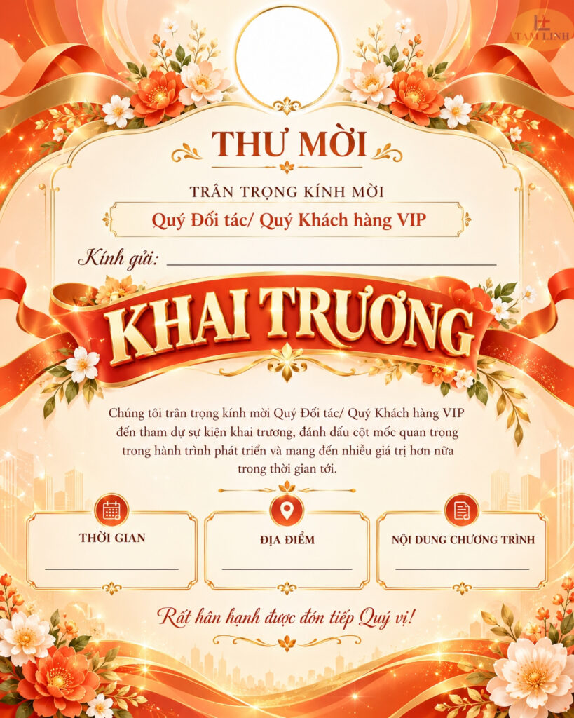 Thiệp mời khai trương