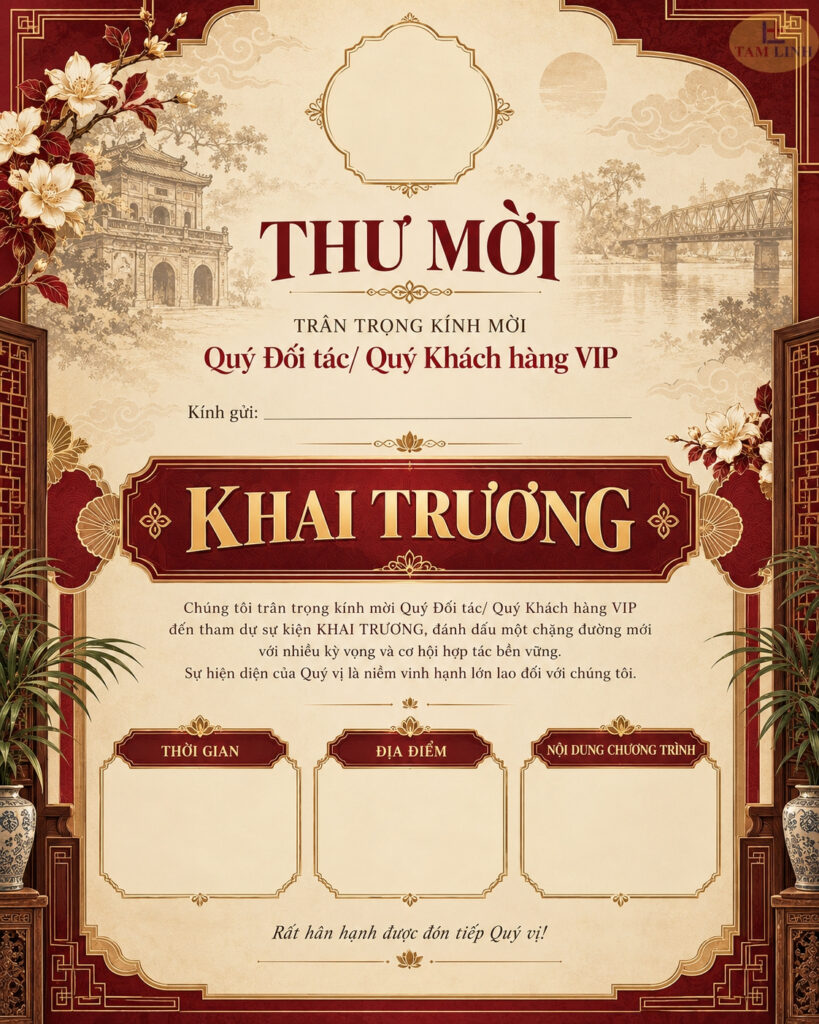 Thiệp mời khai trương
