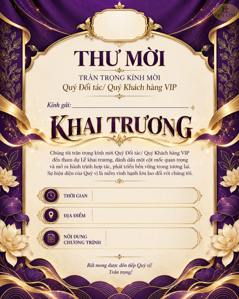 Thiệp mời khai trương