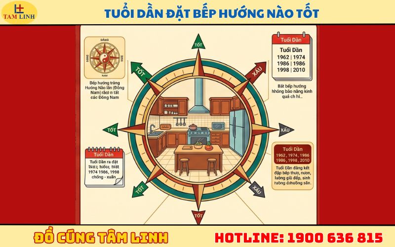 Hướng bếp tốt cho người tuổi dần