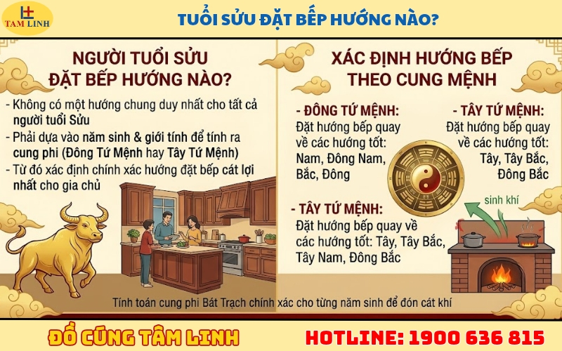Tuổi Sửu đặt bếp hướng nào