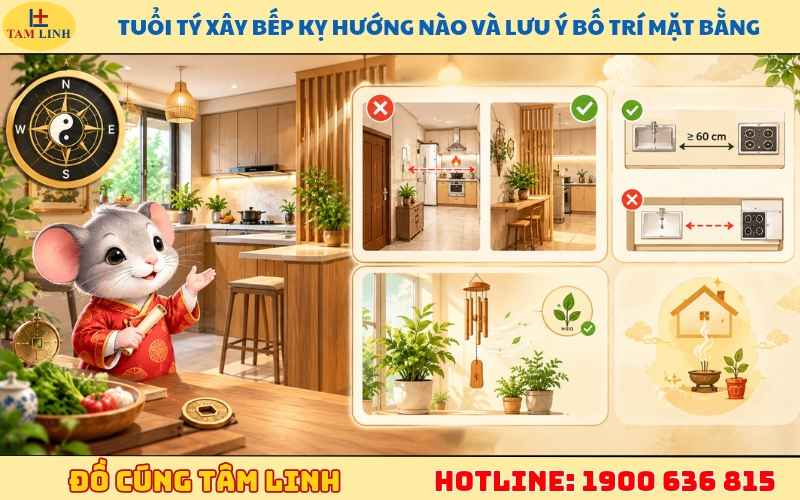 Tuổi Tý xây bếp hướng nào tốt? Tra cứu phong thuỷ 2026 4 Tuổi Tý xây bếp hướng nào